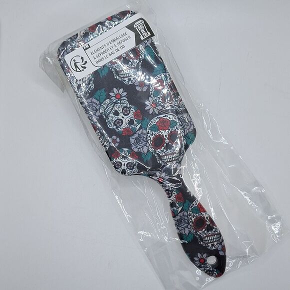Sugar skull hair wet brush detangeling tool day of the dead design - Picture 3 of 4